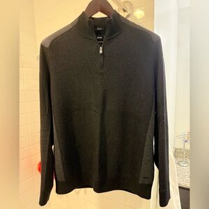 Boss Men's Dark Gray Zip-Up Sweater